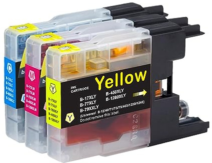 1GB Inks Set of 3 C/M/Y Ink Cartridges to Replace Brother LC1280XL Compatible/Non-OEM for Brother MFC Printers (3 Inks)