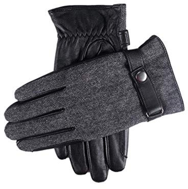 YISEVEN Herren Touchscreen Lammfell Lederhandschuhe Slim mit Warm Gefüttert Elegant Winter Leder Autofahrer Handschuhe Geschenk, Schwarz Groß/9.5