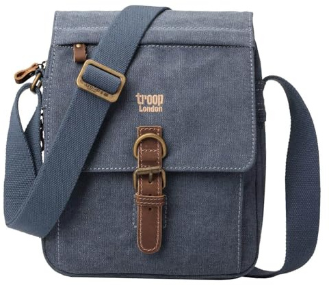 TRP0211 Troop London Classic Canvas Across Body Bag (Blue)