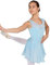 tanzmuster Kinder Ballettrock Eva zum Reinschlüpfen aus Baumwolle und Chiffon in hellblau, Größe:164/170