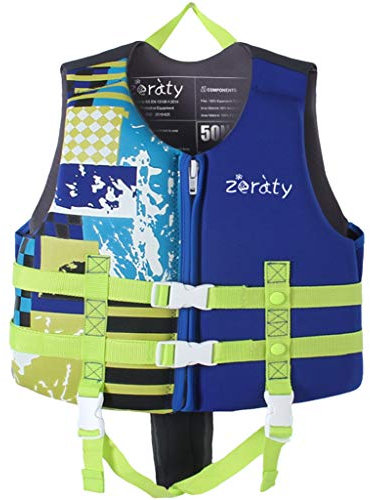 Zeraty Chaleco de Natación para Niños Pequeños con Correa de Ajustable Edad 1-9 años / 22-50 lbs (Azul, L(Age Recommend 6-9 Years))