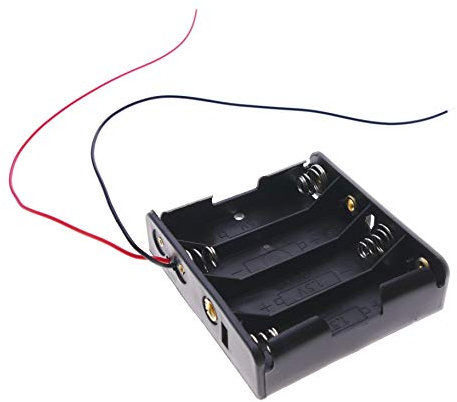 BeMatik - Porte-Piles Plat pour 4 Piles LR6 AA 1,5 V (EN090)