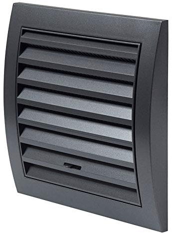 150x150mm Rejilla para Ventilación - Rejilla de Ventilación Regulable con Protección contra Insectos - Plástico ABS Antracita