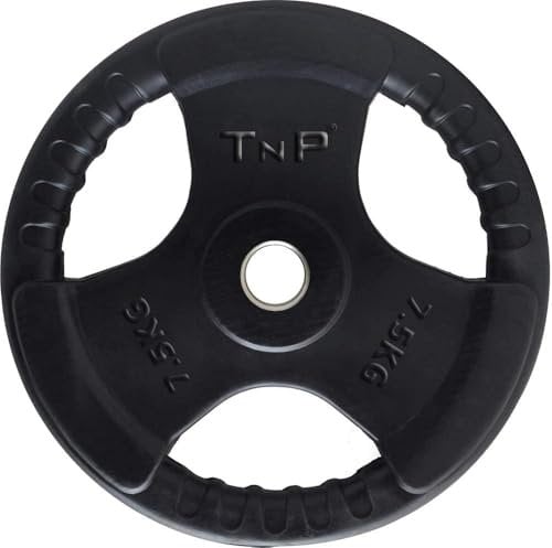 TnP Distribution Standard 1 TriGrip Weight Plates Rubber Coated Cast Iron Weights Plate Set – Tri Grip Radial – 1.25kg 2.5kg 5kg 10kg 15kg 20kg 25kg TriGrip Disc