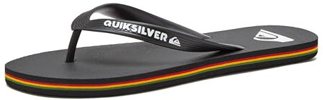 Quiksilver Men's Molokai 3 Point Flip Flop Sandal, Black/Red/Green, 5 UK