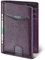 VULKIT Portefeuille Homme Mince en Cuir RFID Blocage Porte-Cartes de Crédit Portefeuilles Minimaliste 10 Fentes pour Cartes Bancaire ou Billets - Violet Croix