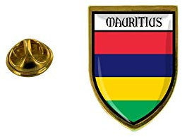 Akachafactory Pin Anstecker Anstecker Anstecker Stadt Flagge Lilien Mauritius
