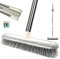 IZSOHHOME Push Broom,Tub Tile Broom Brush,Stiff Bristles Broom for Shower Cleaning, Patio, Kitchen,Grout and Garage,Indoor Outdoor Cleaning Brush,Adjustable Stainless Steel Long Handle-46.5…