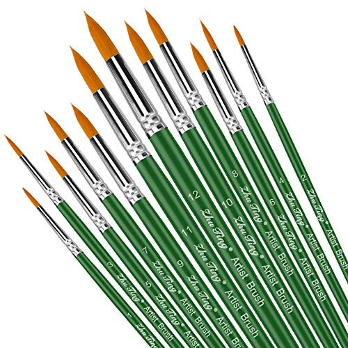 Pinsel teiliges Set,Nylon Pinsel, Nylonhaar Künstler Acrylpinsel für Acryl Aquarell Ölgemälde (Grün)