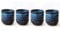 Lxuwbd Ensemble de 4 tasses à thé en céramique de style japonais, tasse à thé, tasse à café, ensemble de tasses Yerba Mate en céramique (bleu)