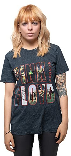 PINK FLOYD Unisex Echoes Album Montage Logo Offizielles Dip Dye auf Schwarz T-Shirt, XXL