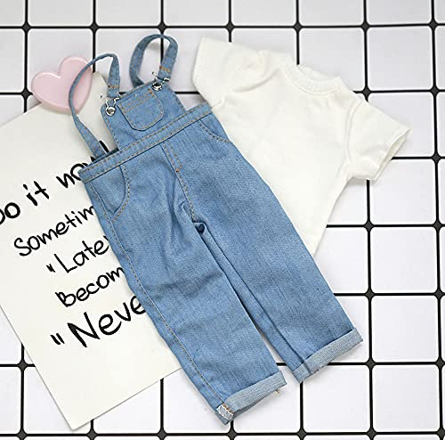 XiDonDon Blyth BJD Kleidung 30cm 1/6 BJD SD YOSD Puppenkleidung Fashion Denim Overalls Hosen und Kurzarm T-Shirt Set Puppenzubehör (Blue)