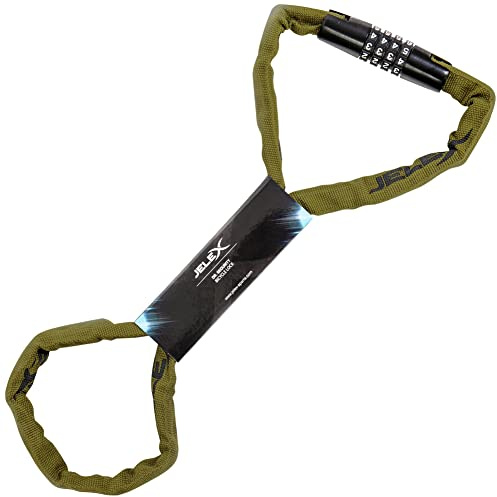JELEX Dr. Security Fahrradschloss Anti-Diebstahl-Sicherung aus hochwertigem Stahl mit Textilmantel und 4-stelligem Zahlenschloss, personalisierbar. Für Cityräder, MTB und E-Bike. Maße: 98 cm x 2,5 cm