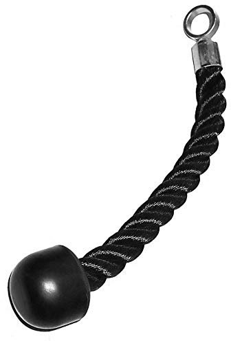 Jazooli Single Tricep Rope Push Pull Down Cord Press Multi Gym Bodybuilding Cable Exercise Attachment Bodybuilding Arm Muscle Strength Resistance Training Workout