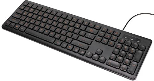 Annadue Ergonomische Chinesische Tastatur Computer USB Verkabelte Laptop-Gaming-Tastatur Komfortables Handgefühl Geräuscharm Zweisprachige Chinesisch-Englisch-Tastatur für Büro