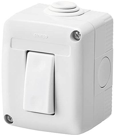 GEWISS - GW27803DY Contenitore Completo Apparecchi System Protetto, con Deviatore Unipolare 16 Ax, IP40, Grigio Ral 7035