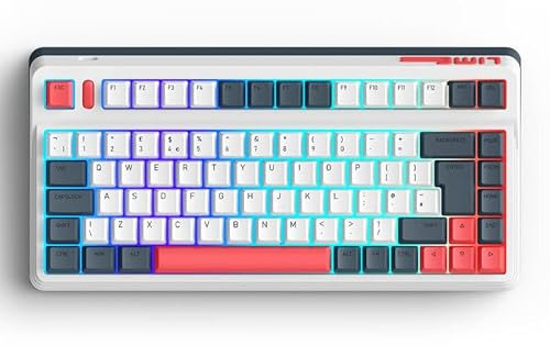 iQunix L80 FORMULA Mechanical Keyboard(UK LAYOUT), TKL Wireless 2.4GHz/Bluetooth 5.0/Wired Type-C Gaming Keyboard with 84 Keys RGB Backlit, PBT Keycaps Hot-Swappable Cherry MX Browns