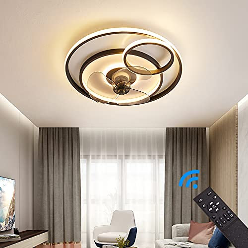 Deckenventilator mit LED Beleuchtung Deckenlampe Ventilator 3338 Ø 50cm 96W mit Fernbedienung Lichtfarbe/Helligkeit einstellbar dimmbar LED Deckenleuchte fan ceiling light (fan 3338)