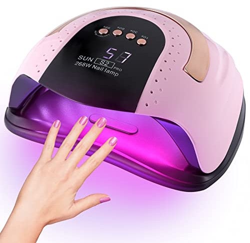 268W UV LED Light Lamp Nail Dryer for Gel Polish with 57 pcs Dual Light Beads 4 Timer Setting and Automatic Sensor(Comes with 5 Free Gifts)