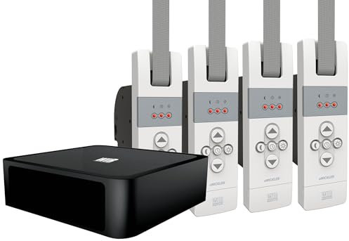 WIR elektronik, eWickler 4 Fenster Funk-Set, eW830-F-M, 4x elektrischer Gurtwickler + 1x Gateway V6, für 12-15 mm Gurtband, Unterputz, bis 50 kg, inkl. Netzstecker (4 Fenster)