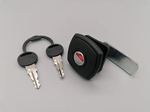 CR-MOESANCO® Serratura quadrata nera per bagagliaio e bagagliaio a gas di roulotte e camper (spessore: 35 mm) con 2 chiavi