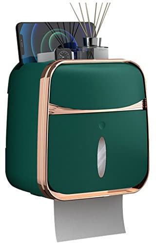 ACMEDE Toilettenpapierhalter ohne Bohren 3M selbstklebend Wandhalterung Toilettenpapierhalter, Klopapierhalter mit wasserdichter und staubdichter Abdeckung Aufbewahrungsbox