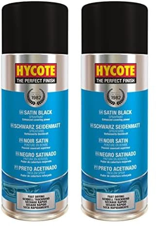 Hycote Fast Drying Aerosol Car Spray Paint, Satin Black, 400 ml (Pack of 2)