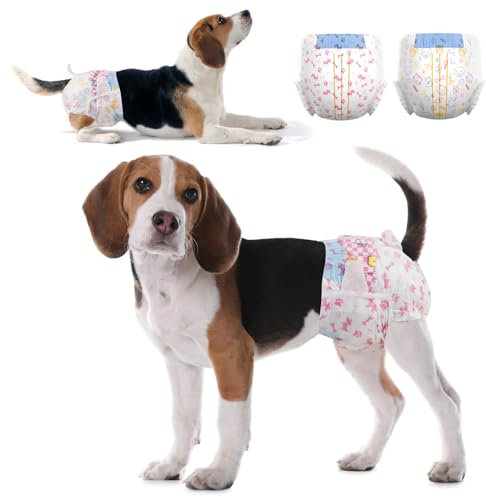 Dono Katzenwindeln,24 Stück,Hundewindeln für Hündinnen,Windeln für Hunde,Hundewindeln weiblich,Hundewindeln mit Nässeindikator,Hundehosen für Inkontinenz,Hitze,Periode,Reizharn,M