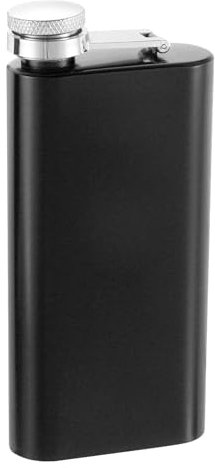 sourcing map Hip Flask for Liquor 5oz/140ml Stainless Steel Leak Proof Drinking Flask for Camping Hiking Outdoor Activity, Black