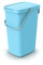 Mülleimer Müllbehälter Abfalleimer Biomülleimer mit Griff und Klappdeckel Abfallsammler Mülltonne Müllsortierer Papierkorb (25L, Blau)