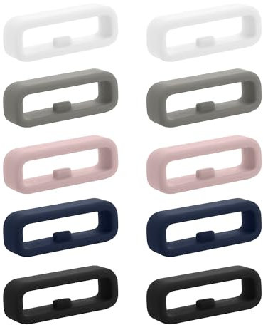 kwmobile Hebillas de reloj 22mm Smartwatch Strap (Universal) - 10x Retenedor correa reloj de TPU y silicona - Hebilla de repuesto para correas de relojes