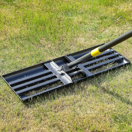 Lawn Leveling Rake, 30x10 Levelawn Tool, 6FT Adjustable Handle Leveling Tool Heavy Duty Stainless Steel Lawn Leveler for Yard Garden Golf Course Soil Grass