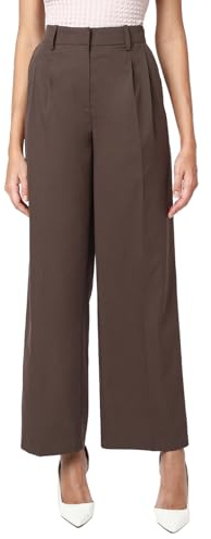 VERO MODA Damen Vmnila Mw Loose Dad Pant Noos Stoffhose, Chocolate Brown, 36W x 32L