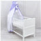 Generisch Baby Delux Babybett Himmel Betthimmel Chiffon Baldachin für Babybett Kinderbett Wiege Stubenwagen Himmelstange Applikationen Deko (Lila, ohne Himmelstange)