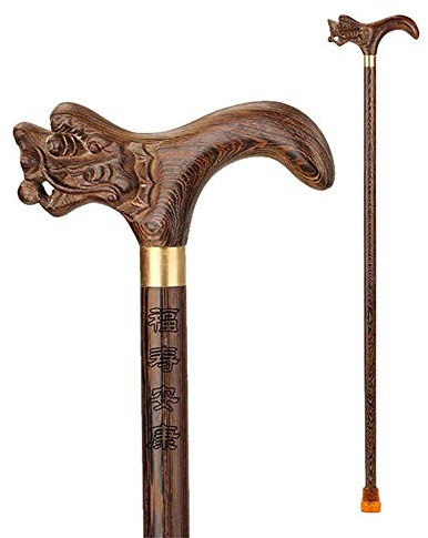 Canne de Marche en Bois menant Les Personnes âgées, béquilles en séquoia, poignée en Bois Massif antidérapante (E) Safehappy