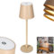 LED Tischleuchte Salgadinho, dimmbare Tischlampe aus Metall/Kunststoff in Beige/Weiß, Tischleuchte m. USB-C Anschluß, Akku, 3 Watt, 300Lumen, 3000 Kelvin, m. An-/Ausschalter, für Innen/Außen, IP44