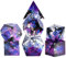 OriCraft Dark Magic Dice DND-Würfel-Set, Dungeons and Dragons, polyedrisches Rollenspiel, Gaming-Würfel, schwarz, Unterwasserwelt, D20, scharfe Ecken, magische Welt, 7er-Set, Halloween-Würfel