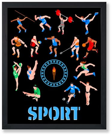 Poster Master Olympische Spiele, Sportposter, Turnier- und Wettkampfspielkunst, Geschenk zur Einweihung von Sportlern, athletische Fitness-Kunst, Wanddekoration für Fitnessstudio oder Büro, 20,3 x