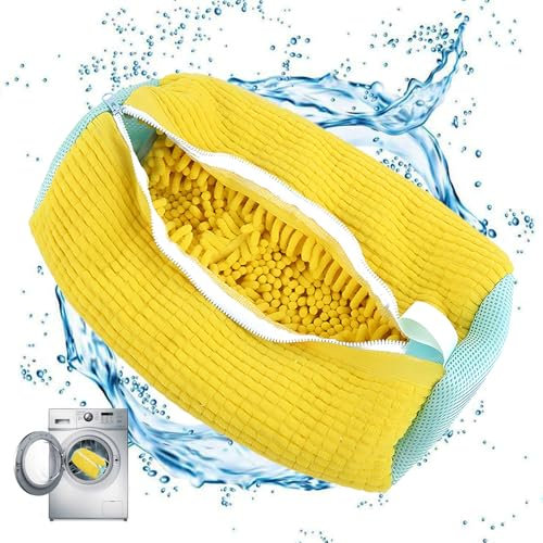 LEWBDF Sacchetti per Scarpe Lavanderia sacchetto scarpe lavatrice Scarpe Borse per Bucato con CernieraZip Borsa per Lavatrice perRiutilizzabile Borsa per Lavaggio Scarpe di Sportive (Giallo) (C)