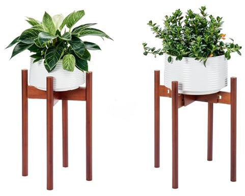 Bamworld Plant Stands Indoor Plant Pot Stand Pot Holder Flower Stand for 8-12inch Pots&Plant not Included(Tall-Reddish Brown)