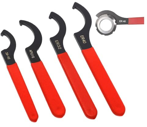 ZHYUAN 4 piezas Llave de Gancho en C, llave de gancho C, llaves de gancho, Llave de Gancho Resistente, llaves de gancho ajustables C, con mango antideslizante, para apretar o aflojar tuercas