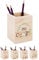 Bärenfreunde® - Personalisierter Stiftehalter Kinder aus Holz - Kreativer und praktischer Schreibtisch-Organizer Kinder mit Namen - Perfektes Einschulung Geschenk und Geburtstag (Tiere Kranz rosagrün)