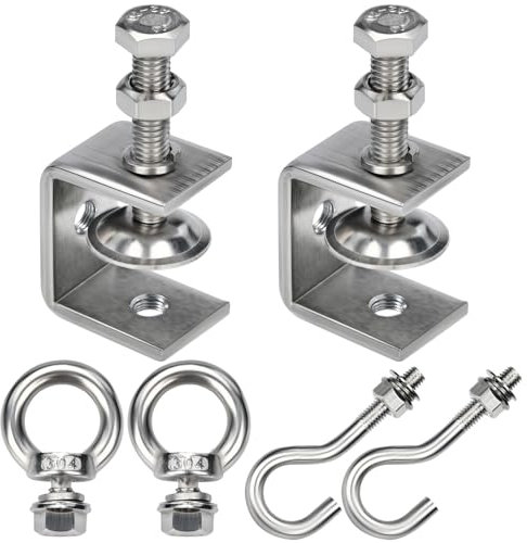 set da 6 pezzi Morsetto a C in Acciaio Inox 304, Morsetto a C per impieghi gravosi da 30 mm, regolabile da 0 a 25 mm per Falegnameria, Saldatura, Armadietti, Falegnameria, Foro Tascabile
