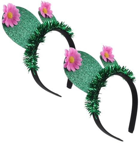 Mikinona 4 Stück Stirnband Haarband Frauen Haarreifen Kaktus-haarreifen Outfit Für Mädchen Kostüm Kinder Haarschmuck Für Mädchen Kopfbedeckung Für Stirnbänder Grüßer Green