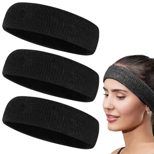 WeddHuis Sport Kopfband Stirnband Schweißbänder Frottee für Damen Herren - Laufen Fahrrad Joggen Tennis Fußball