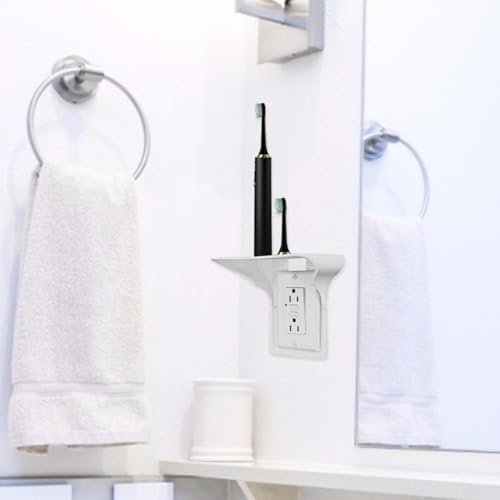 Zuasdvnk Socket Wall Shelf | Outlet Space Saving for Smart Home Speakers,Outlet Space Saving Shelf for Smart Home Speakers, Sturdy Home Wall Shelf Organizer for Offices