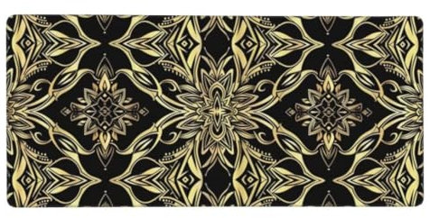 negro Alfombrilla Ratón, Mousepad flor Grande Raton Gaming Alfombrilla XXl 1200x600x3mm, Alfombrilla Escritorio con Base de Goma Antideslizante y Bordes Cosidos para para Jugadores, Portátil N1-404