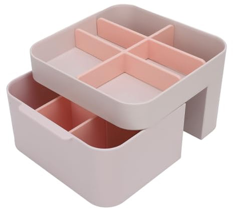ZJchao Cosmetic Storage Box, Makeup Organizer with Drawer Lid for Lipstick, Brushes, Perfumes, Gifts for Wife, Girlfriend, Chic Plastic Cosmetic Storage Box with Strong Erosion,