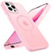 KPPIT Magnetic Case for iPhone 13 Pro Max Compatible with MagSafe, Shockproof Drop Protection, Frosted Translucent Back Phone Case for iphone 13 Pro Max,Pink