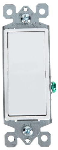 Hemobllo 3-wege Wandlichtschalter Weiß 15a mit Robustempc und Phosphorbronze Gehäuse Moderner Wippschalter für Feuchtraum und Innenräume